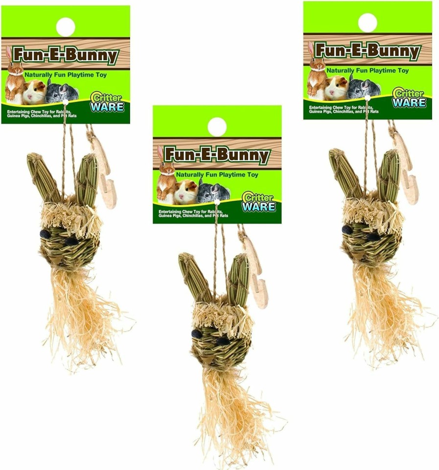 Small Animal Ware Manufacturing | (3 Pack) Ware Manufacturing Natural Fun-E-Bunny Small Pet Chew Toys