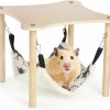 Small Animal Lyellfe | Lyellfe Guinea Pigs Hammock, Hideout With Wooden Stand Platform, Durable Safe Pet Bed For Piggies Chinchilla Rat Hamster Bunny