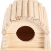 Small Animal Cyrank | Cyrank Wooden Hamster House Guinea Pig Hideaway Arched Hamster Hideaway For Hamsters And Other Small Animals