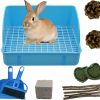 Small Animal MUYG | Muyg 12Pcs Rabbit Litter Box For Cage, Bunny Potty Trainer Corner Guinea Pig Plastic Square Grate Toilet, Pet Bedding Litter Box For Small Animal Ferret Hamster Hedgehog (Blue)