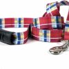 Small Animal Yellow Dog Design | Yellow Dog Design Madras Burgundy Ez-Grip Dog Leash With Comfort Handle, Small/Medium