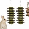 Small Animal alfyng | 3 Pcs Bunny Chew Toys For Teeth Grinding, Organic Apple Wood Sticks Pet Snacks Chewing Playing Toys For Rabbits, Chinchilla, Hamsters And Other Small Animals