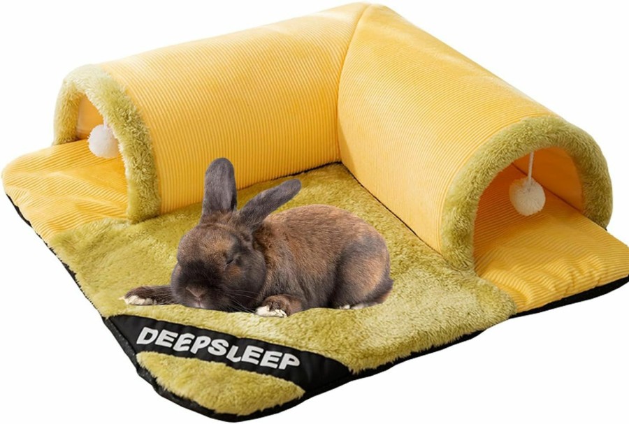 Small Animal Mechpia | Mechpia Rabbit Tunnel Bed, Removable & Plush Bunny Tunnel And Tube With Soft Mat Hideout Playground Toys For Rabbit Bunny Guinea Pig Chinchilla Kitty Cat