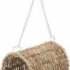 Small Animal POPETPOP | Popetpop Natural Hamster Straw Woven Tunnel - Parakeet Chinchilla Tube Hedgehog Tent Hanging Straw Nest Rat Hammock Toy Small Animal Habitat