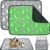 Small Animal FunMove | 2Pcs Glow In Dark Cat Dog Litter Mat Guinea Pig Cage Liners Luminous Hamster Rat Pee Pads Reusable Rabbit Bedding Fast And Absorbent Warm Pet Liners For Winter Small Animal Pets, 28X20 Inch