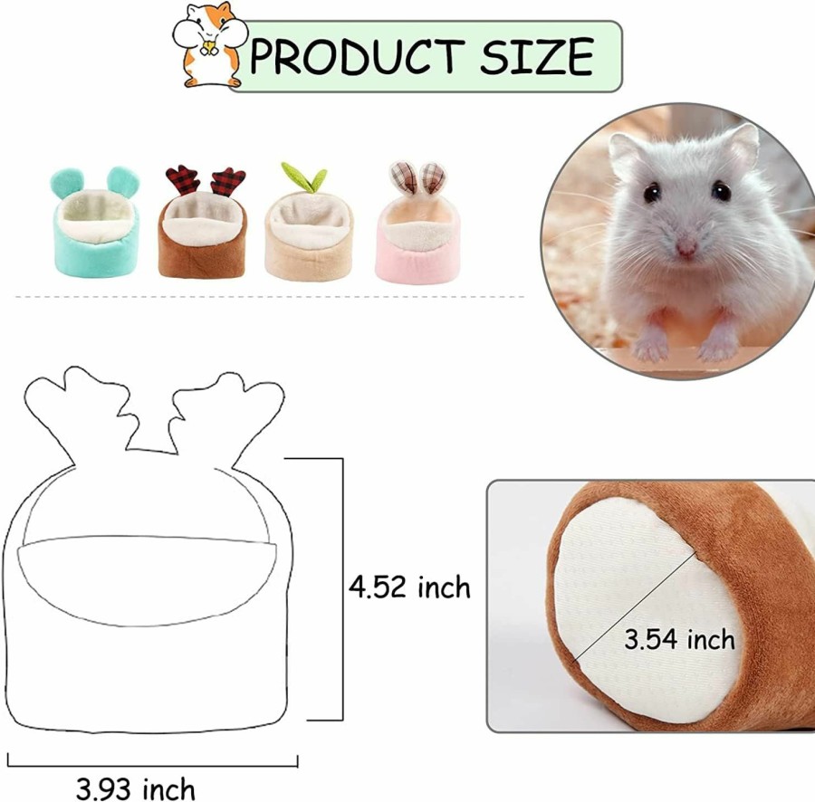 Small Animal HAONIU | Haoniu Small Animal Bed, Soft Hamster House Bed Small Animals Hanging House Cage Hamster Nest Hammock Pet Cage Accessories For Small Pets Hedgehog Guinea Pig Sleep Play (Green)