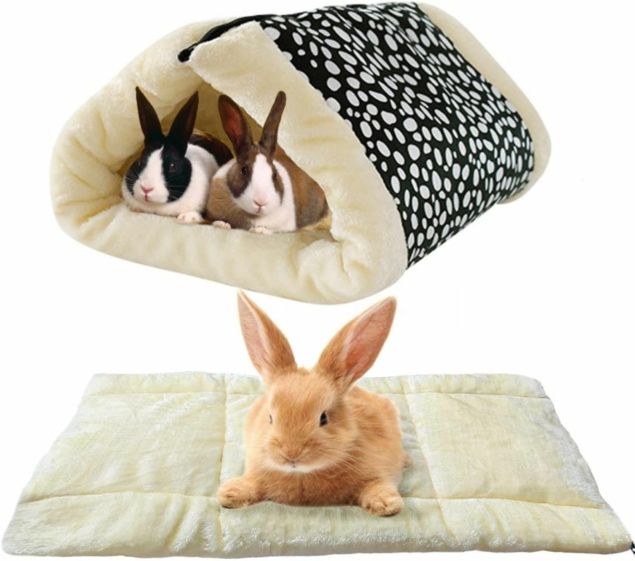 Small Animal Hamiledyi | Hamiledyi Foldable Rabbit Tent Bed,Guinea Pig Warm Hideout House Rabbit Tunnel Buuny Cage Accessories For Dwarf Rabbits Chinchilla Hedgehogs Ferrets.