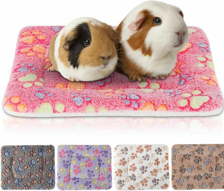 Small Animal YUEPET | Yuepet 5 Pcs Guinea Pig Bed Mat Warm Guinea Pig Sleeping Pad Washable Small Animal Bedding Fleece For Guinea Pigs Rats Hedgehogs Ferrets Hamsters 12.5\" 10.8\" Paw Print