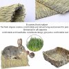 Small Animal HERCOCCI | Hercocci Extra Large Rabbit Grass Bed, 18 Pcs Pet Bunny Chew Toys - Handmade Woven Hay Bed And Hideout With Straw Hay Mat For Bunny Guinea Pig Chinchilla To Play Sleep Eat (Large)