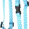 Small Animal Yellow Dog Design | Yellow Dog Design New Blue Polka Dot Roman Style H Dog Harness, X-Large-1\" Wide Fits Chest Of 28 To 36\"