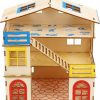 Small Animal HUSSAIN | Hussain Hamster House Small Animal Hideout Wooden Assemble Hut With Window Villa Ecological Cage Habitat Decor Accessories, Play Toys For Dwarf, Hedgehog, Syrian Hamster, Gerbils Mice