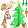 Small Animal Syhood | 7 Pcs Christmas Pet Toys Supplies Hamster Christmas Tree Treat Feeder Guinea Pig Toys Small Animal Molar Chew Toy Seesaw Bell Roller Play Ball Woven Corns Carrots For Rabbit Gerbils Chinchilla