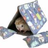 Small Animal Ymid Select | Handmade Multi-Function Flannel Small Animal Tunnel Sleeping Hideout Cave Nest With Pillows For Hedgehog Guinea Pig Rat Ferret Sugar Glider Squirrel Small Animal Beds (Grey)