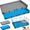 Small Animal Mixweer | Mixweer 2 Pcs 47.2 X 24.4 Inches Guinea Pig Cage Liner Waterproof Guinea Pig Cage Tarp Bottom Washable Guinea Pig Bedding Washable Liner Base For Hamster Rabbits Chinchillas Ferrets (Blue, Gray)