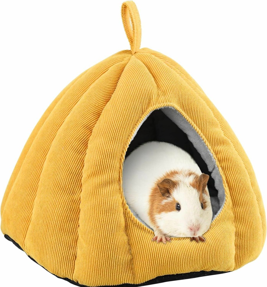 Small Animal Vehomy | Vehomy Guinea Pig Bed Warm Guinea Pig Hideout With Corduroy Fabric And Cozy Pillow Pumpkin Shaped Small Pet Sleeping Bed For Sugar Gliders Hamsters Hedgehogs Ferrets And Other Small Animals