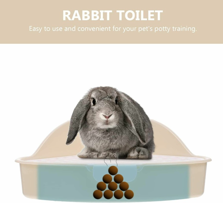 Small Animal POPETPOP | Popetpop Indoor Rabbit Cage Small Animal Triangle Toilet Corner Potty Trainer Litter Tray Bedding Box For Hamster Rabbit Guinea Pig Chinchilla Small Animal Blue Corner Litter Pan