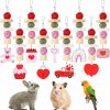 Small Animal Shappy | Shappy 9 Pcs Valentine'S Day Guinea Pig Toys Treats Valentine'S Day Bunny Rabbit Hamster Toys For Teeth Grinding Heart Valentine'S Day Cage Hanging Accessories For Small Pets Gifts