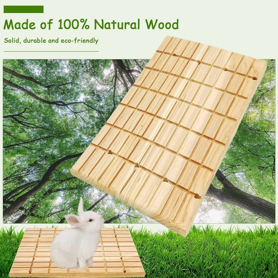 Small Animal Tfwadmx | Tfwadmx 2 Pack Rabbit Wooden Scratch Board Bunny Claws Scratching Pad Guinea Pigs Digging Platform Teeth Grinding Toys For Small Animal Hamster Chinchilla Hedgehog