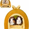 Small Animal LeapSheep | Leapsheep Guinea Pig Beds Large, 2 In1 Tent Sofa Hamster Beds Small Animal Hideout Cave House For Rabbit Chinchilla Hedgehog Or Bearded Dragon(Brown)