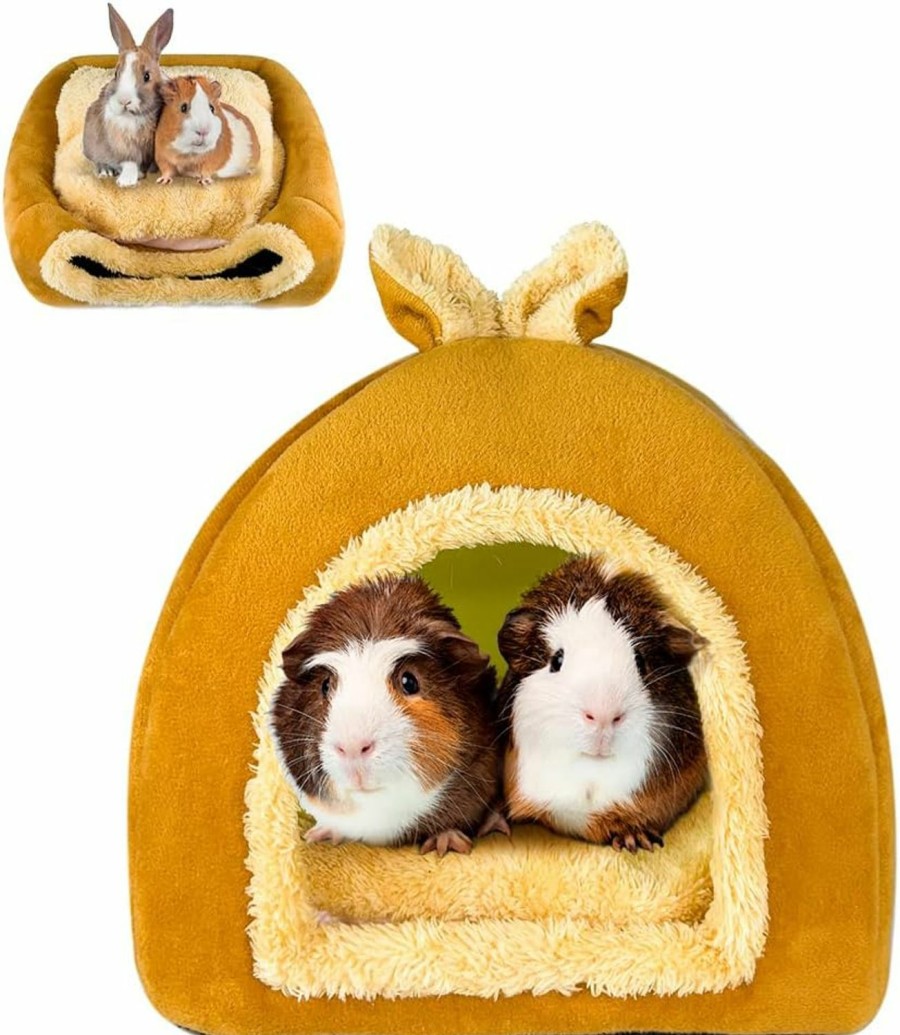 Small Animal LeapSheep | Leapsheep Guinea Pig Beds Large, 2 In1 Tent Sofa Hamster Beds Small Animal Hideout Cave House For Rabbit Chinchilla Hedgehog Or Bearded Dragon(Brown)