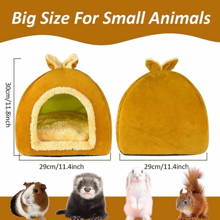 Small Animal LeapSheep | Leapsheep Guinea Pig Beds Large, 2 In1 Tent Sofa Hamster Beds Small Animal Hideout Cave House For Rabbit Chinchilla Hedgehog Or Bearded Dragon(Brown)