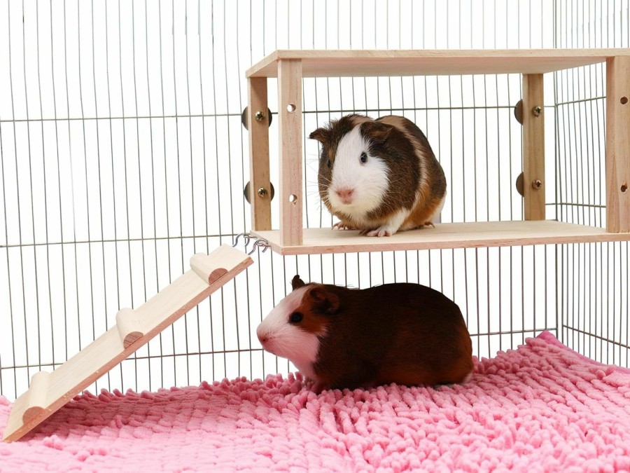 Small Animal Oooct | Oooct Guinea Pig Hideout With Climbing Steps, Wooden Rat Climbing Toys, Small Animal Houses & Habitats, Cage Accessories For Rats Chinchilla Guinea Pigs Gerbil Chinchilla