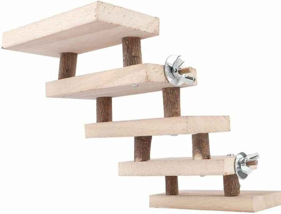 Small Animal Zerodis | 5 Layers Wood Small Animal Ladder,Pets Chewing Toys Climbing Stairs Pet Toys For Mouse, Chinchilla, Rat, Gerbil, Dwarf Hamster, Parrot