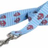 Small Animal Yellow Dog Design | Yellow Dog Design, Anchors On Blue Stripes Dog Leash, Extra Small 3/8\" X 60\" (5 Ft.)