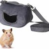 Small Animal Zerodis | Pet Hamster Carrier Bag Flannelette Portable Breathable Outgoing Bag For Small Pets Guinea Pig Squirrel Chinchilla Gray (L)