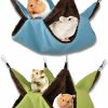 Small Animal JEPELUS | Rat Hammock,2Pcs Soft Plush Small Animal Hanging Hammock,Warm Double Layer Ferret Hammock,Hamster Hideout Hanging Bunkbed,Pet Cage Accessories For Guinea Pig Sugar Glider Squirrel(Blue + Green)