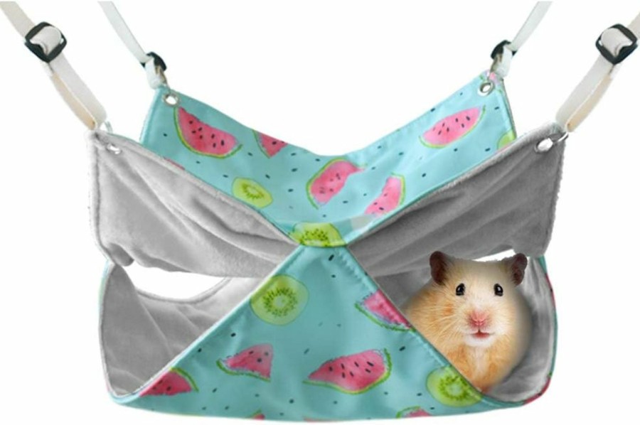 Small Animal HOMEYA | Homeya Pet Small Animal Hanging Hammock, Bunkbed Hammock Toy For Ferret Hamster Parrot Rat Guinea-Pig Mice Chinchilla Flying Squirrel Sleep Nap Sack Cage Swinging Bed Hideout (Small Cat Pattern)