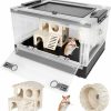 Small Animal CheeFun | Hamster Gerbil Mice Cage & Habitats: Small Animal Cage For Rabbits Guinea Pigs Chinchillas With Hamster House And Runing Wheel