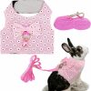 Small Animal Jsacemxi | Falltail Adjustable Bunny Harness Leash Rabbit Leash Harness With Bell, Bunnie Vest Harness For Rabbit Ferret Guinea Pig Walking, Pink-Flower, Medium (Pack Of 1)