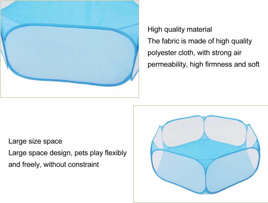 Small Animal GLOGLOW | Small Animal Playpen, Breathable Foldable Small Pet Cage Tent For Outdoor Indoor Guinea Pig Rabbits Hamster Chinchillas Hedgehogs Black