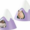 Small Animal Acsist | Acsist 2Pcs Hamster Hideout House Syrian Hamster Hideaway Snowy Mountain Shape Cute Small Animal Habitat Hide Hut Cage Accessories For Dwarf Hamster Gerbils Mice