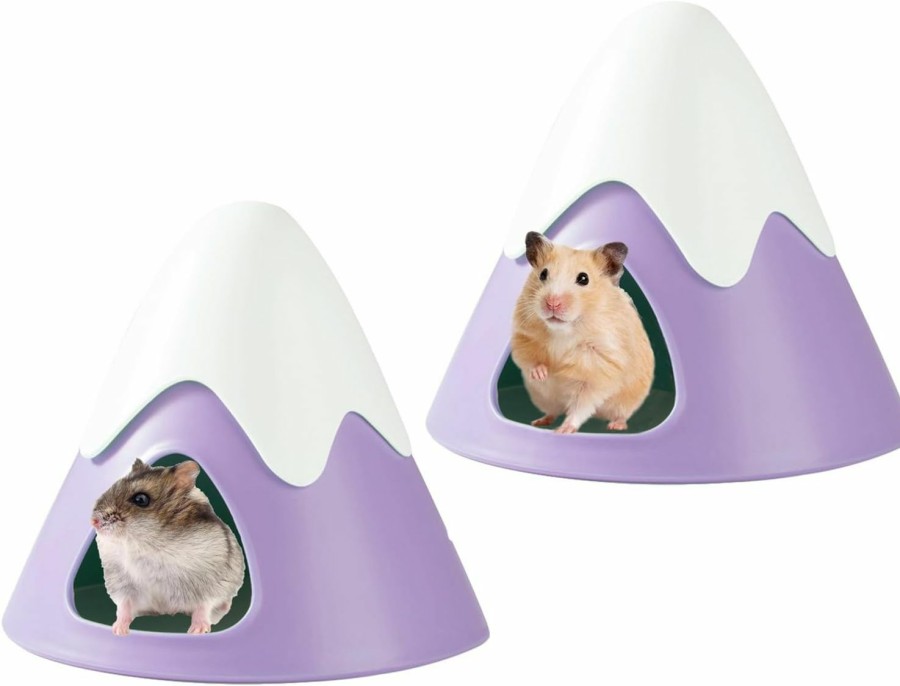 Small Animal Acsist | Acsist 2Pcs Hamster Hideout House Syrian Hamster Hideaway Snowy Mountain Shape Cute Small Animal Habitat Hide Hut Cage Accessories For Dwarf Hamster Gerbils Mice