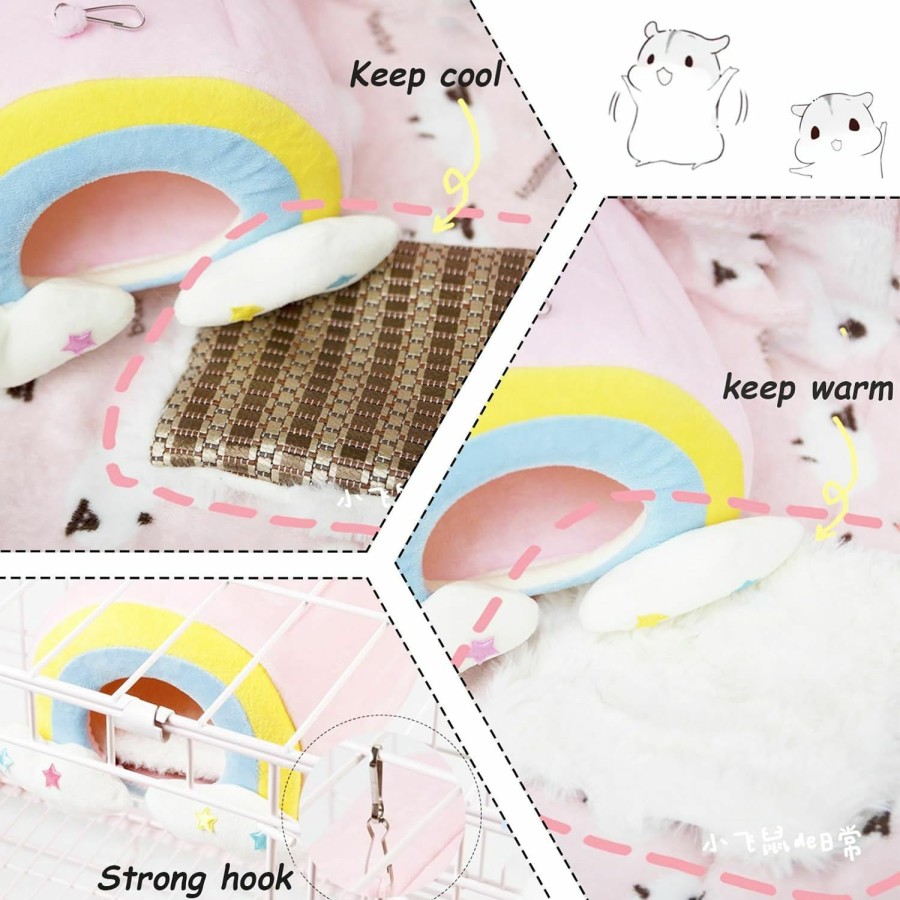 Small Animal Tfwadmx | Tfwadmx Hamster Warm Bed,Small Animal Hammock Cotton Sleeping Nest Plush Hut Hideout Cave Hanging Cage Toy For Dwarf Mice Rat Sugar Glider Gerbil