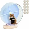 Small Animal Acsist | Acsist Silent Hamster Exercise Wheel 10.2 Inch,Multiple Colors Available,Quiet Running Wheel With Height-Adjustable Wooden Stand For Gerbils Dwarf Hamster Mice (Blue)