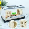 Small Animal RunDuck | Runduck Small Animal Pet Hamsters Cage Foldable Portable 360 Viewing Ventilated Cages With Villas, Exercise Wheels, For Hamsters, Rats, Dwarf Hamsters, Gerbils, Guinea Pigs (Black, 16\" X 12\" X 9.5\")