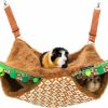 Small Animal PiatMiat | Piatmiat Warm Guinea Pig Hammock, Guinea Pig Hideout Bed With Long Fleece, Hamster Bedding, Ferret Hammock, Small Animal Hammock (Brown)