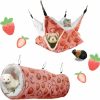 Small Animal LYART | Lyart Guinea Pig Rat Ferret Hammock And Warm Bed Small Pet Hideout Tunnel Cave Hanging Bunkbed Hammock Cage Toy For Hamster Sugar Glider Squirrel (3.Hammock & Tunnel)