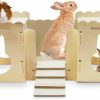 Small Animal Fhiny | Fhiny Wooden Rabbit Castle Hideout With Fence, Small Animal Rest And Play House Hideaway With Window Detachable Rabbit Bed Hut Bunny Castle For Indoor Chinchilla Guinea Pig Hedgehog