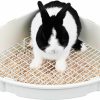 Small Animal RUBYHOME | Rubyhome Rabbit Litter Box Large Bunny Guinea Pig Corner Litter Box Potty Trainer Bigger Pet Pan Hamster Bedding Cage Litter Fanshaped For Adult Guinea Pigs Chinchilla Ferret, 20 In X 13.2 In X 6 In