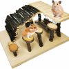 Small Animal kathson | Kathson Hamster Playground Wooden Hamster Activity Toys Set Small Animal Climb Platform - Climbing Ladder Ramp Bridge Bowl Swing Stand Platform For Gerbil Hamster Chinchilla Mouse Rat