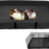 Small Animal kathson | Kathson 47X24 Guinea Pig Cage Liner Guinea Pig Habitat Canvas Bottom Leakproof Washable Bedding Base For Small Animals Hamster Rabbits Cage Accessories Black