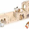 Small Animal tonchean | Tonchean Extra Large Wooden Rabbit Hideout, Wooden Bunny Castle 5 Houses, Solid Safe Construction Small Animal Rest And Play House, Hideaway Hut For Hamsters, Guinea Pigs And Chinchilla Hut To Hide