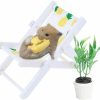 Small Animal HAONIU | Haoniu Hamster Beach Chair With Green Plant Set Photo Props Decor Supplies Toys Great For Small Animals Hedgehog Bird Parrot Mouse Chinchilla Rat Gerbil Dwarf