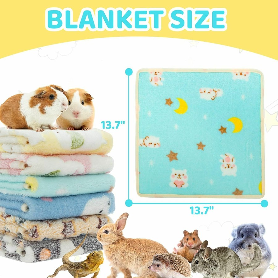 Small Animal CUSOZWO | Cusozwo Guinea Pig Bedding Mat - 6 Pack Fleece Soft Warm Small Animal Blankets For Rat Rabbit Hamster Chinchilla Hedgehog Lizard - Washable Small Pet Cage Liners Sleep Mat Bedding Accessories