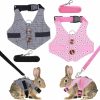 Small Animal Filhome | Filhome Rabbit Vest Harness And Leash Set Formal Suit Style Bunny Harness Adjustable Soft Harness With Button Decor For Rabbit Ferret Bunny Kitten Guinea Pig Small Animal Walking (L,Pink)