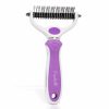 Small Animal POODLIE | Poodlie Pet Grooming Dematter And Shedding Comb Tool, Twin-Blade Undercoat Rake For Cats And Dogs With Medium And Long Hair, Gentle On Pets With Sensitive Skin, Comfortable To Use Ergonomic Handles